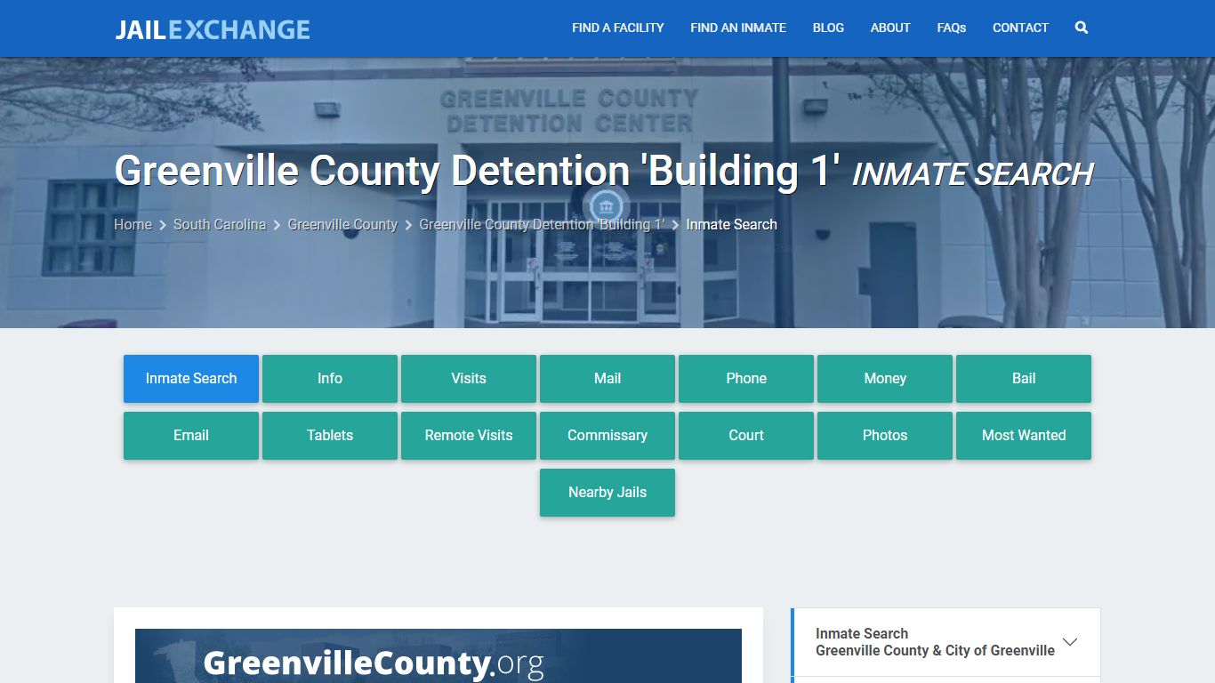 Greenville County Detention 'Building 1' Inmate Search - Jail Exchange